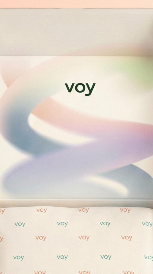 Voytex no interior da caixa Voy